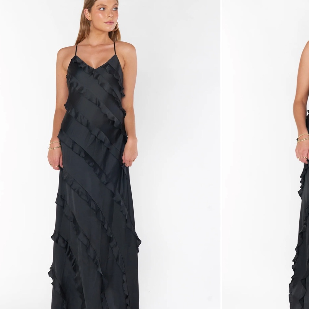 Show Me Your MuMu Romance Ruffle Dress W/ ADDED SLIT